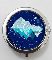 BlackKey Geometric Mountains 3-Compartment Decorative Pocket Gift Box Case Organizer for Pill, Color 1 -1930