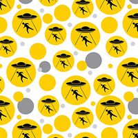 GRAPHICS & MORE Alien Abduction Hazard Warning Sign Premium Gift Wrap Wrapping Paper Roll