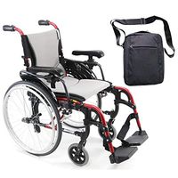 Karman S-Ergo 305 Ultra Lightweight Ergonomic Wheelchair | Adjustable Seat Height | Seat Size 16" X 17" | Frame Color Rose Red & Free Black Front Zip Medical Utility Bag!
