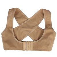Andux Posture Corrector Bra Chest Brace Up Humpback Corrector X Strap Vest SS-XT01 (L, Beige)