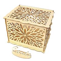 Roysberry Wooden Box, Wedding Card Box with Lock Money Wooden Gift Boxes for Birthday Party Wooden Wedding Supplies Card Case