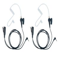 Caroo 1 Pin 2.5MM Nipple Covert Acoustic Tube Earpiece Headset with PTT Mic for Motorola Talkabout MH230R T200 T260 T460 T600 MR350R MT350R MS350R MD200TPR Walkie Talkie 2 Way Radio 2 Pack
