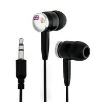 The British Antarctic Territory National Country Flag Novelty in-Ear Earbud Headphones - Black