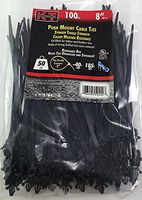 K-T Industries 2754781 Ultraviolet, Push Mount, Cable Ties, 7.9", Black
