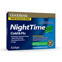 GoodSense Nighttime Cold & Flu Softgels, Relieves Aches and Pains Related to Cold & Flu