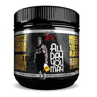 Rich Piana 5% Nutrition All Day You May 10:1:1 BCAA Post Workout Muscle & Joint Recovery Drink Supplement Powder, Essential Amino Acids, Creatine, Sugar-Free, 16.4 oz, 30 Servings (Mango Pineapple)