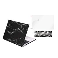 TOP CASE MacBook Pro 13 inch Case 2019 2018 2017 2016 Release A2159 A1989 A1706 with Touch Bar, 3 in 1 Variety Bundle Marble Pattern Hard Case, Keyboard Cover, Screen Protector - Marble Black