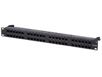 Monoprice CAT6A Utp Patch Panel - 48 port, Networking, 1U, Horizontal 180, with Wire Support Bar