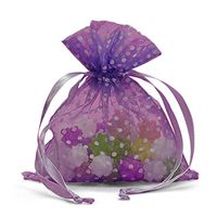 Purple Polka Dots Sheer Bags 5" X 6 1/2" | Quantity: 30