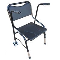 EGCLJ Elderly Walker - Multifunctional Walker Commode Chair - Folding Non-Slip Commode Chair Suitable for Elderly/Disabled/Pregnant Women