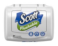 Scott  Flushable Cleansing Cloths, Tub, 51 Count