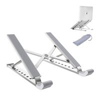 FAREVER Laptop Stand Portable, Foldable Laptop Stand Adjustable Desktop Notebook Stand Holder for Desk Ergonomic Lightweight Compatible with MacBook, Notebook, Tablets, iPad