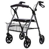 Aluminum Alloy Rollator Walker, Bariatric Rolling Walker with Seat Mobility Aid for Adult, Senior, Elderly & Handicap