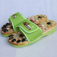 Magnetic Massage Slippers Foot Massage Health Shoes Natural Stone Massage Shoes Pebbles Slippers , green , 38