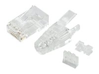Monoprice Cat6 Modular Plug | with Strain Relief 100-pack for use with SlimRun Cat6 28AWG Bulk Networking Cables - SlimRun Series