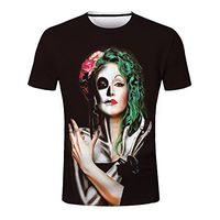 Xia&Han Mens Funny 3D Printing Crew Neck Shirt Casual Tee Tops Short Sleeve Shirts Blouse Tops Black