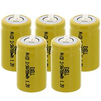 5x Exell 2/3A Size 1.2V 700mAh NiCD Rechargeable Batteries with Tabs for medical instruments/equipment, electric razors, toothbrushes, radio controlled devices, electric tools