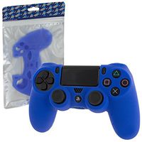 Assecure Pro blue soft silicone skin grip protective cover for Sony PS4 controller rubber bumper case with ribbed handle grip [Playstation 4]