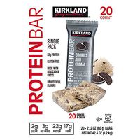 Kirkland Signature Protein Bars Cookies and Cream 2.12 oz, 20-count