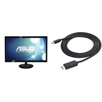 ASUS VS248H-P 24" Full HD 1920x1080 2ms HDMI DVI VGA Back-lit LED Monitor & AmazonBasics Mini DisplayPort to HDMI Display Adapter Cable - 6 Feet