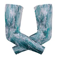 ZZKKO Sea Wave Cooling Arm Sleeves Cover Uv Sun Protection for Men Women Running Golf Cycling Arm Warmer Sleeves 1 Pair