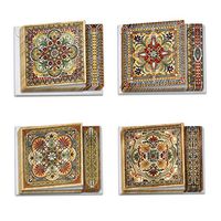 Ornate Tiles - Box of 12 Blank Note Cards with Envelopes (4 x 5.12 Inch) - Assorted All-Occasion Unique Tile Greeting Cards - All Occasion Notecards, Stationery Set (3 Each, 4 Designs) MQ4609OCB-B3x4