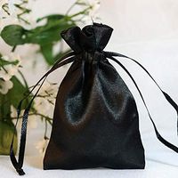 Efavormart 60PCS Black Satin Gift Bag Drawstring Pouch Wedding Favors Bridal Shower Candy Jewelry Bags - 3"x4"