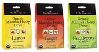 Wedderspoon Organic Gluten-Free Cough Drops 3 Flavor Sampler Bundle, 1 each: Lemon, Eucalyptus, Ginger (4 Ounces)