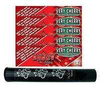 Herb Airtight Tube Pocket Protector with Juicy Jay's Very Cherry 1.25 Flavored Hemp Rolling Papers 5 Count DC Crafts Nation- Ganesha