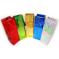 12 Holographic Wine Liquor Bottle Gift Bag - All Occasion Bags