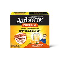 Airborne Zesty Orange Effervescent Tablets, 30 Count - 1000mg of Vitamin C - Immune Support Supplement (Packaging May Vary)
