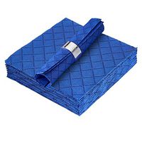 DISPOSABLE QUILTED COCKTAIL NAPKINS | European Made | for Upscale Wedding and Dining | 16 pc | Royal Blue