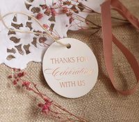 Gift Tags Thank You, Rose Gold Foil, 30 Pack, Thanks for Celebrating with Us Party Wedding (Rose Gold Tags Round Circle 3)
