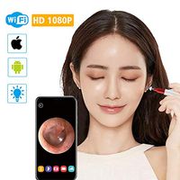 JM-D Ear Otoscope Wireless Ear Camera WiFi Safe Earwax Cleaner Earpick Tool with 2 Megapixels IP67 Waterproof 6 LED Lights for iPhone iOS Android Windows Mac,Silver