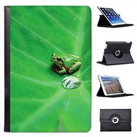 Green Frog On Leaf for Apple iPad Mini, iPad Mini 2, iPad Mini Retina, iPad Mini 3 Faux Leather Folio Presenter Case Cover Bag with Stand Capability
