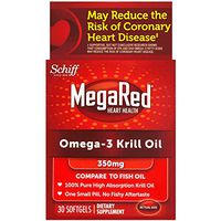 MegaRed 350mg Omega-3 Krill Oil - No fishy aftertaste as with Fish Oil, 30 softgels
