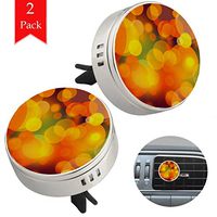 Orange Aperture 2 pcs silver Car Essential Oil Diffuser Vent Clip Aromatherapy Diffuser Locket Air Freshener with 4 Refill Pads 1.33x1.83in
