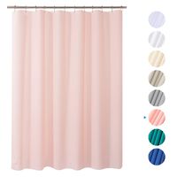 AmazerBath Plastic Shower Curtain, 70" W x 72" H EVA 8G Shower Curtain with Heavy Duty Clear Stones and Grommet Holes, Waterproof Thick Bathroom Plastic Shower Curtains Without Chemical Odor-Pink