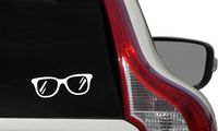Sunglasses Version 1 Car Die Cut Vinyl Decal Bumper Sticker for Car Truck Auto Windshield Wall Window Ipad Tablet MacBook Laptop Computer Home Custom and More (White)