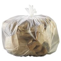 High-Density Can Liner, 33 x 39, 33gal, 13mic, Natural, 25 Bags/RL, 10 Rolls/CT