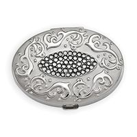 ICE CARATS Black Swarovski Crystal Pillbox Compact Mirror Pill Box Woman Lipstick Holder Travel Fashion Jewelry for Women for Her