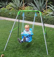 BestValue Go Folding Toddler Swing Indoor/Outdoor Swing Set with Safety Harness