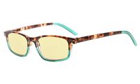 Eyekepper Blue Light Blocking Computer Glasses Women-Yellow Tinted Lens Eyeglasses (Green, 1.50)