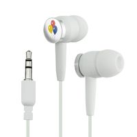 Balloons Red Blue Yellow Birthday Novelty in-Ear Earbud Headphones - White