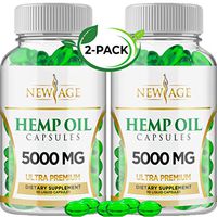 (2 Pack) Hemp Oil Capsules Pills - 5000 MG of Pure Hemp Extract Per Bottle - Pain, Stress & Anxiety Relief - Natural Sleep & Mood Support - Made in The USA - Maximum Value - Rich in Omega 3,6,& 9,