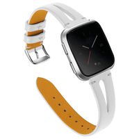 Aliturtle Replacement Accessories for Fitbit Versa Watch Bands, Newly Printed Steamline Design Leather Replacement Watchbands Straps with Stainless Buckle Compatible with Fitbit Versa for Men Women