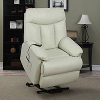 ProLounger Lya Cream Renu Leather Power Recline and Lift Wall Hugger Chair, Heavy Duty Steel Reclining Mechanism
