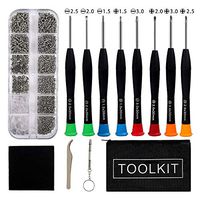 Eyeglass Repair Kit,Eyeglass Repair Tool with Stainless Steel Tiny Screws,Tweezer, Screwdrivers, Washers, Nose Pads for Glasses,Spectacles,Watch and Other Small Electronics Repair