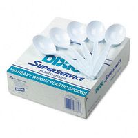 Dixie : Plastic Tableware, Heavyweight Soup Spoons, White, 100 per Box -:- Sold as 2 Packs of - 100 - / - Total of 200 Each