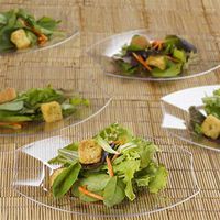 Efavormart 50 Pcs - Clear 7.5" Crescent Oval Shaped Disposable Plastic Plate for Wedding Catering Party Banquet Events